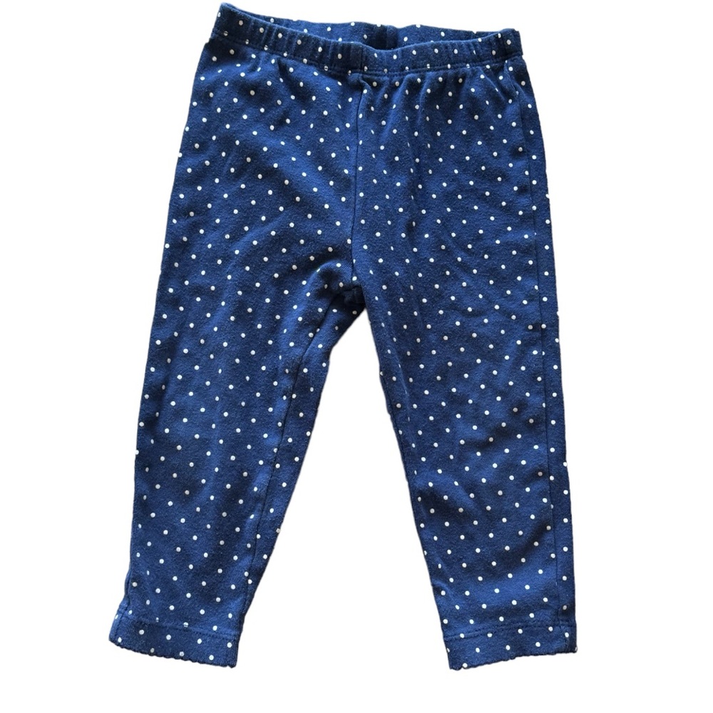 3 FOR $10 CARTER’S 12M Cotton Navy Blue Polka Dot Stretch Waist Pants